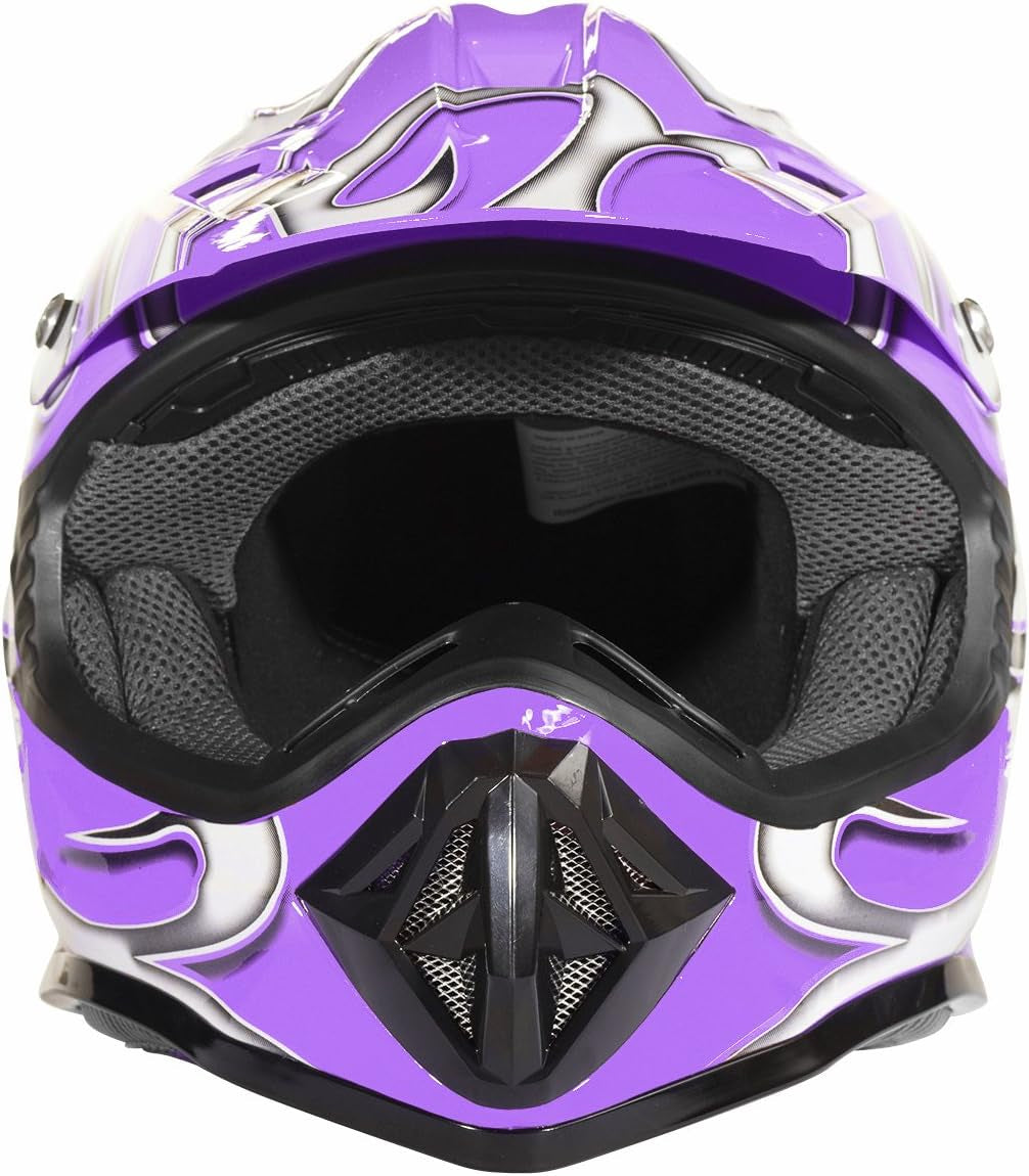 Kids Youth Offroad Gear Combo Helmet & Goggles DOT Motocross ATV Dirt Bike MX Motorcycle