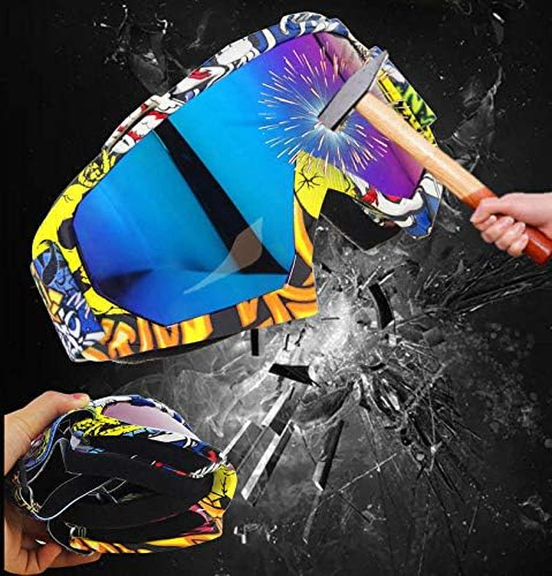 Motocross Motorcycle Goggles Bike off Road Racing Goggle Anti-Scratch Dustproof Bendable UV400