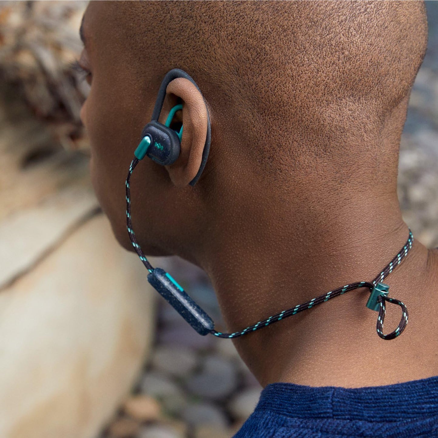 Uprise: Wireless Earphones with Microphone, Bluetooth Connectivity, 8 Hours of Playtime, and Sustainable Materials (Teal)