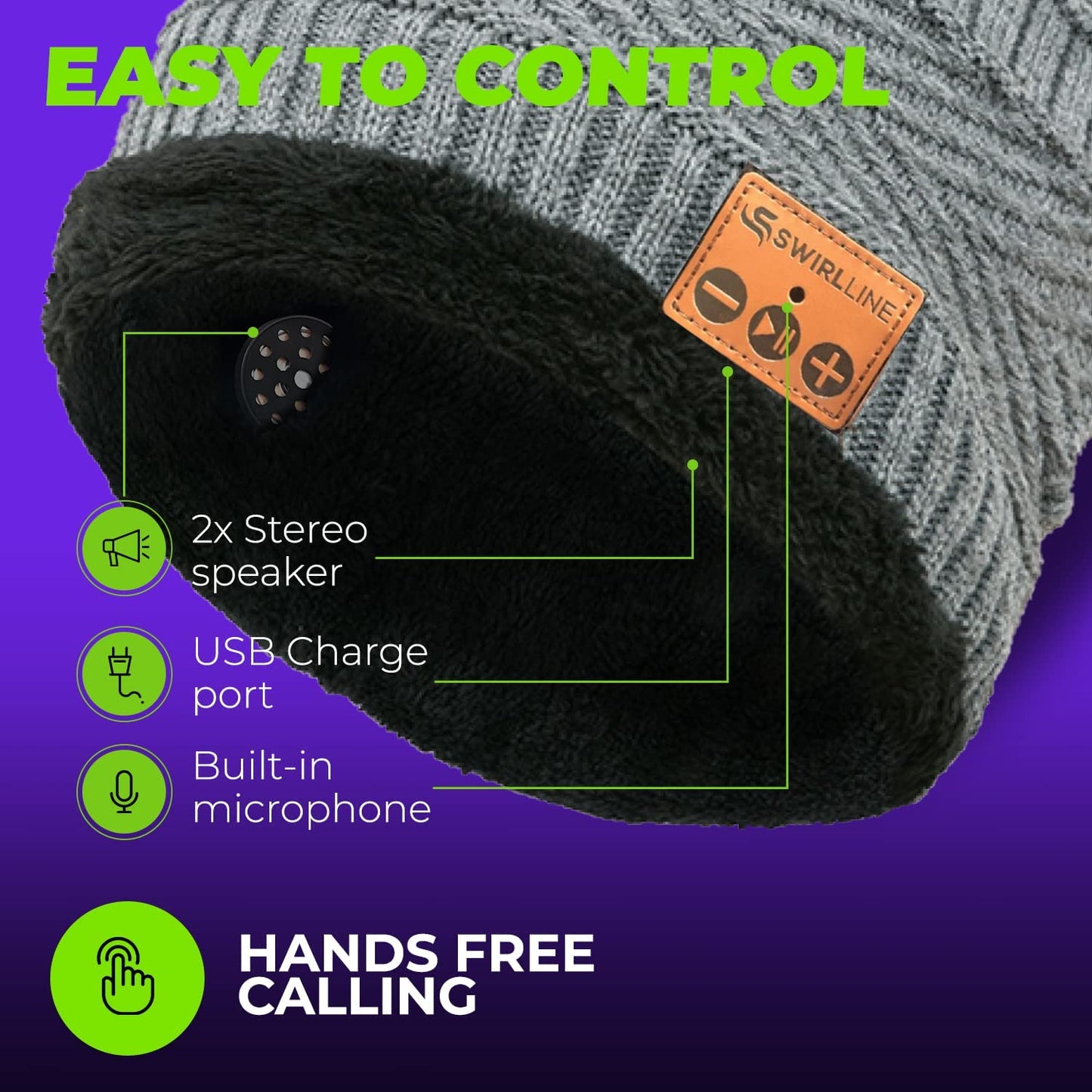Wireless Beanie - Wireless Headphones Hat and Scarf Set for Winter Outdoor Men Women Warm Knitted Music Hat with Backpack - Built-In Microphone