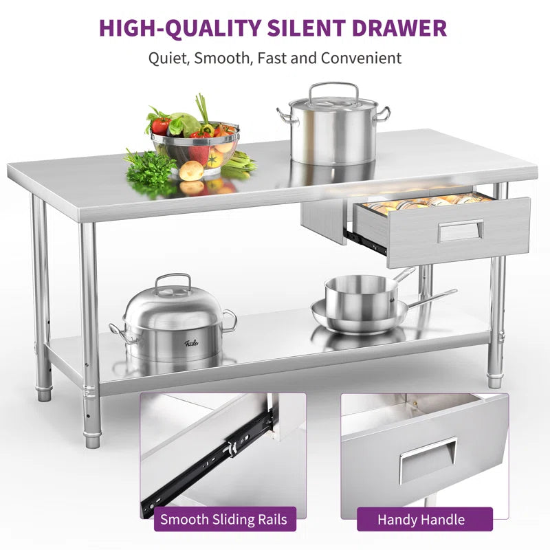 Stainless Steel 31.4'' H Work Table