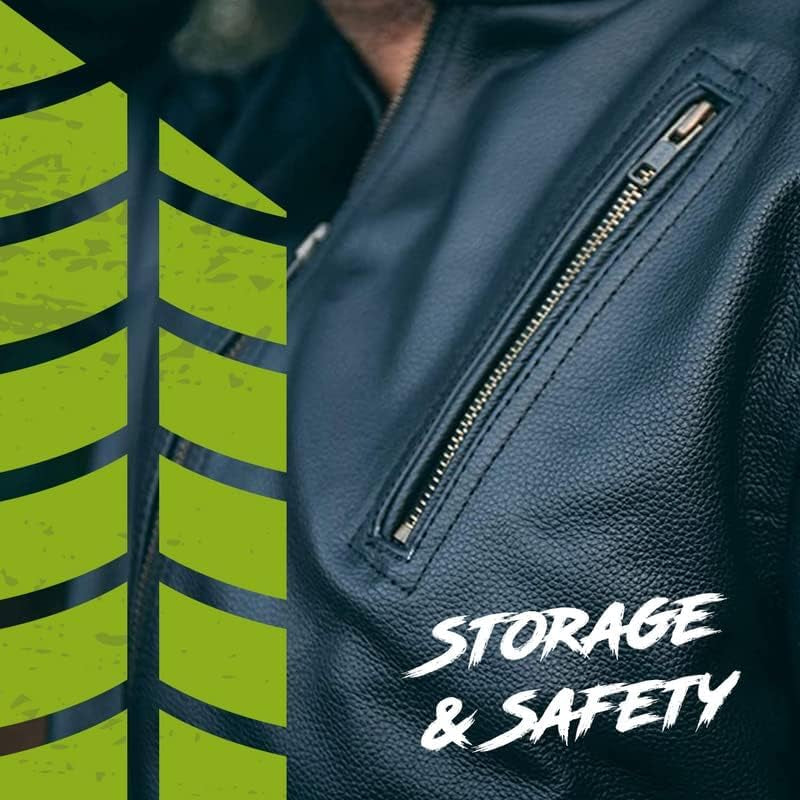 Leather Motorcycle Jacket with Armor for Men, Cafe Racer Genuine Leather Jacket for Weather Resistant Enduro Motocross, Motorbike Riding, Easy Adjust Men'S Motorcycle Jacket, Medium