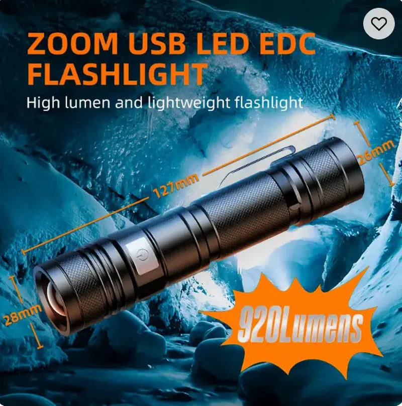 Sdlife Rechargeable 920 Lumens Super Bright Tactical Flashlight, High Powered LED Flashlights for Emergency, Outdoor, Home, Camping, Hiking,New Year Gift