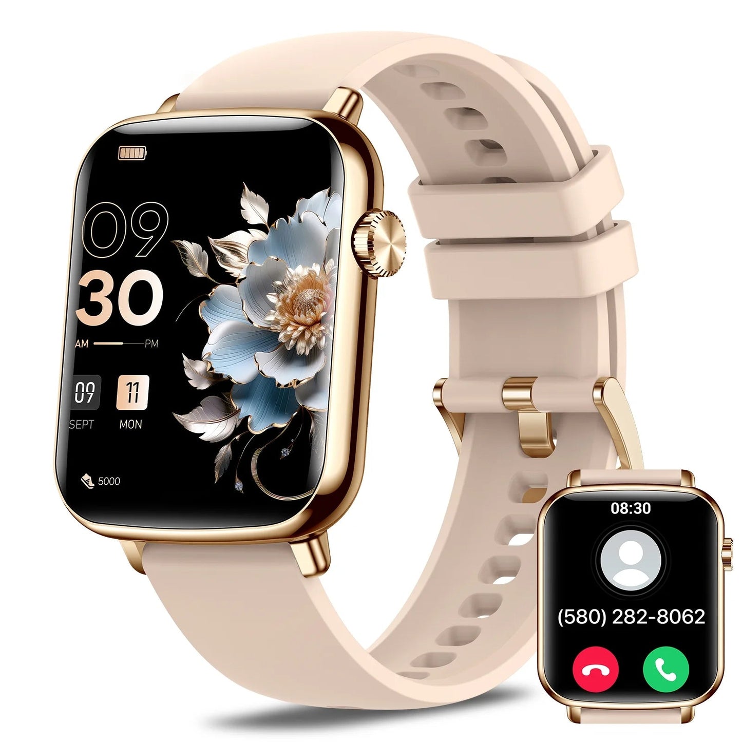 Stylish Pink Smart Watch for Men & Women - Make Calls & Stay Active!