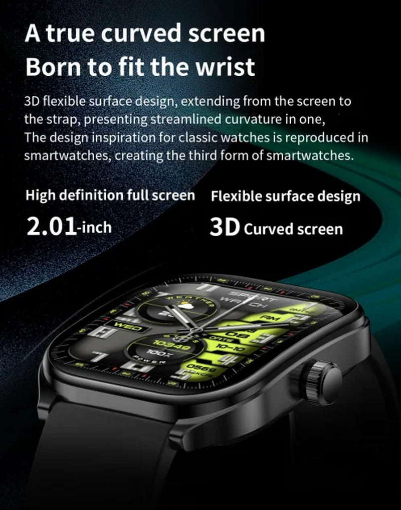 Smart Watch for Women Men(Call Answer/Dial),2.01'' Touch Screen Smartwatch for Android Iphone Compatible,Fitness Tracker,Silver