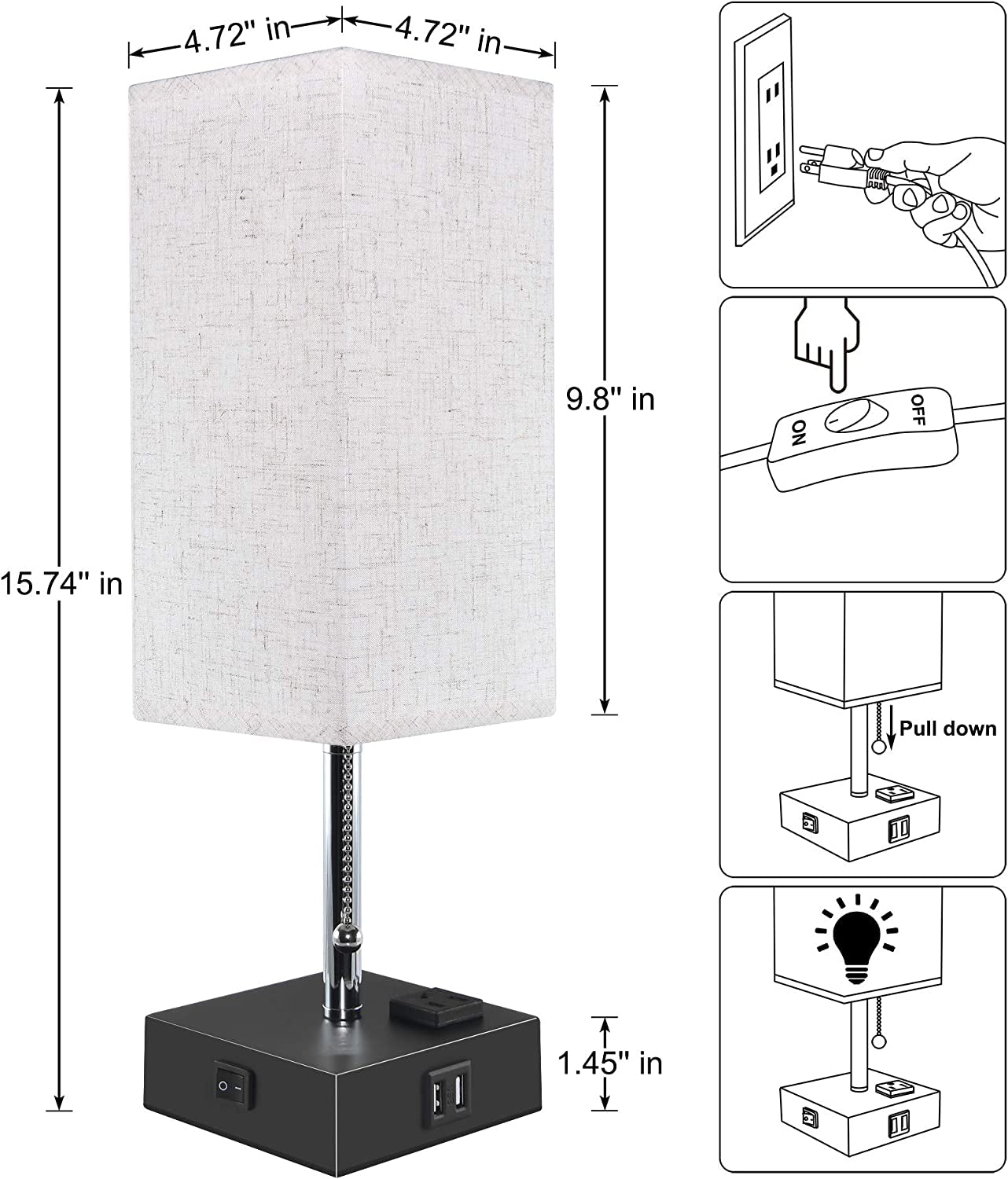 "β¨ Illuminate Your Nights! π Check out our sleek USB Bedside Table Lamp with a chic fabric shade and handy charging port. Perfect for modern bedrooms! ποΈπ‘ #HomeDecor #NightstandGoals"