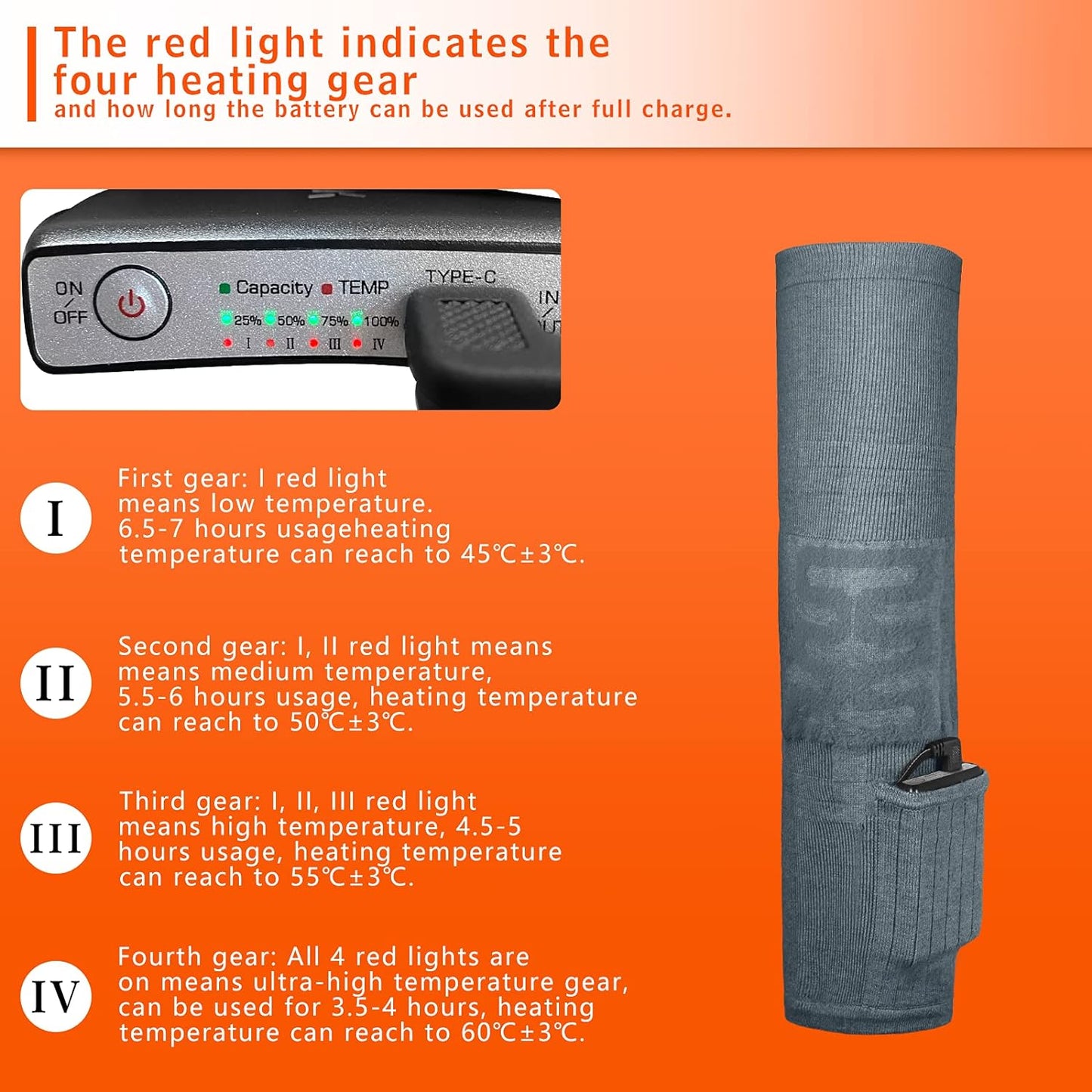 Heated Knee Massager, 4 Level Adjustable Heated Knee Massager, Rechargeable 5000Mah Battery, Massage Knee Brace Wrap for Arthritis Pain and Support
