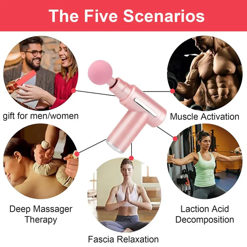 Portable Massage Gun, Multifunctional Fitness Portable Massager, Electric Massage Gun, Gift Box for Friend