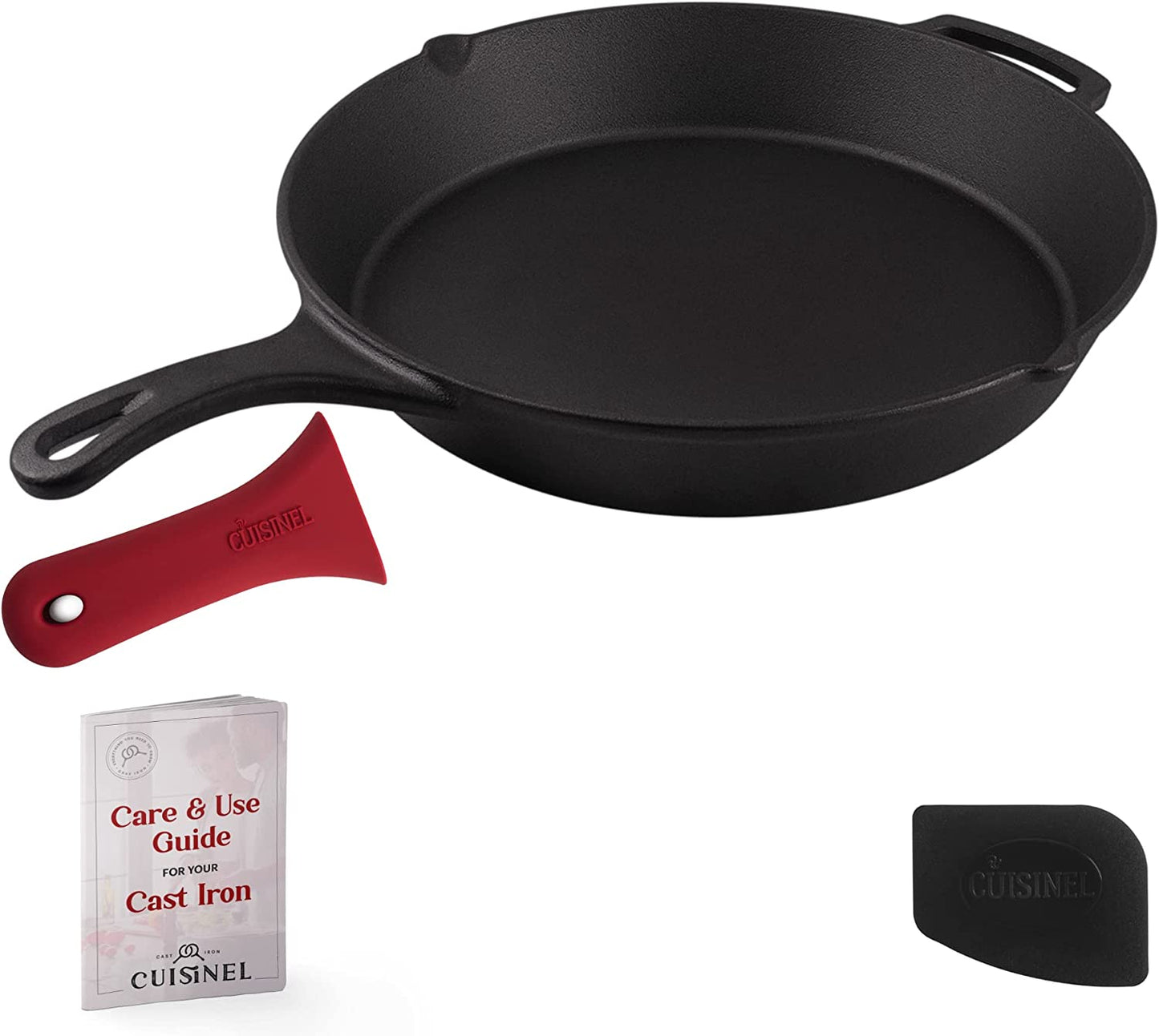 "Ultimate Cast Iron Skillets Set - Pre-Seasoned 12", 10", & 8" Frying Pans with Silicone Grip Covers - Versatile Cookware for Indoor/Outdoor Cooking, BBQ, Oven, and More!"