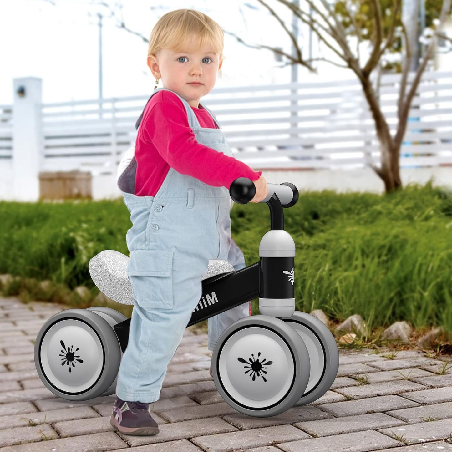 Baby Balance Bikes for 1 Year Old Boy Girl, Best First Birthday Gifts for Toddler from Standing to Running, Riding Toys for 1+ Years Old, No Pedal Infant 4 Wheels Baby Bicycle