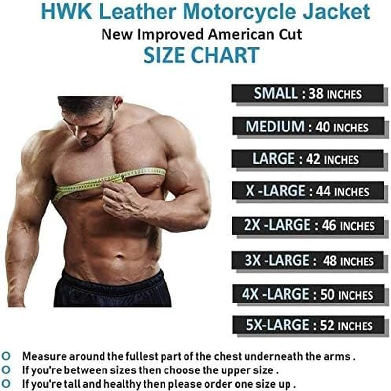 Leather Motorcycle Jacket with Armor for Men, Cafe Racer Genuine Leather Jacket for Weather Resistant Enduro Motocross, Motorbike Riding, Easy Adjust Men'S Motorcycle Jacket, Medium