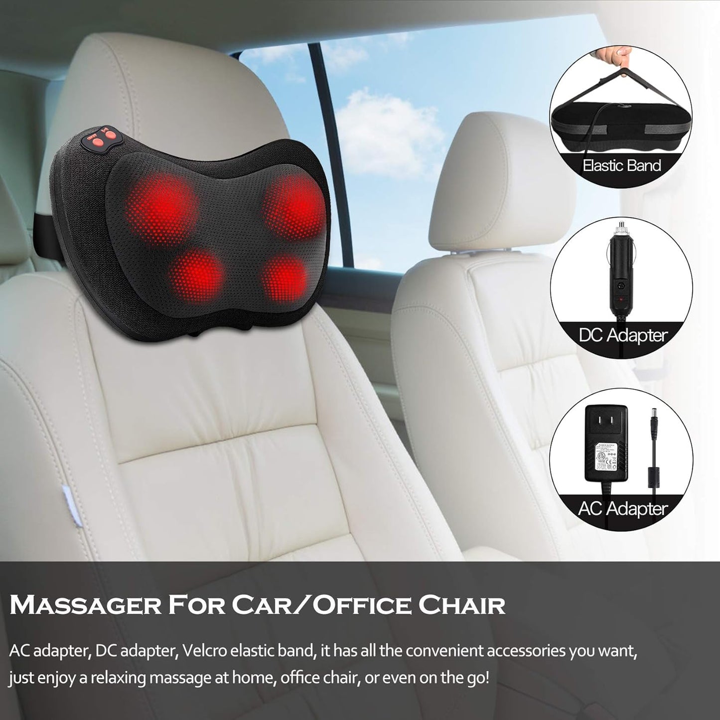 Back Massager,Shiatsu Neck Massager for Pain Relief,Electric Shoulder Foot Massage Pillow with Heat,Gifts for Mothers Day,Christmas Gifts for Women/Men,Deep Tissue Kneading for Waist,Legs