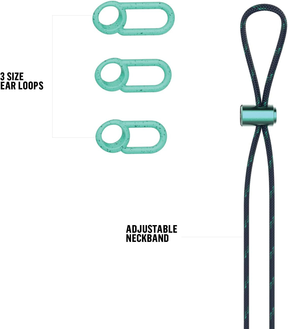 Uprise: Wireless Earphones with Microphone, Bluetooth Connectivity, 8 Hours of Playtime, and Sustainable Materials (Teal)