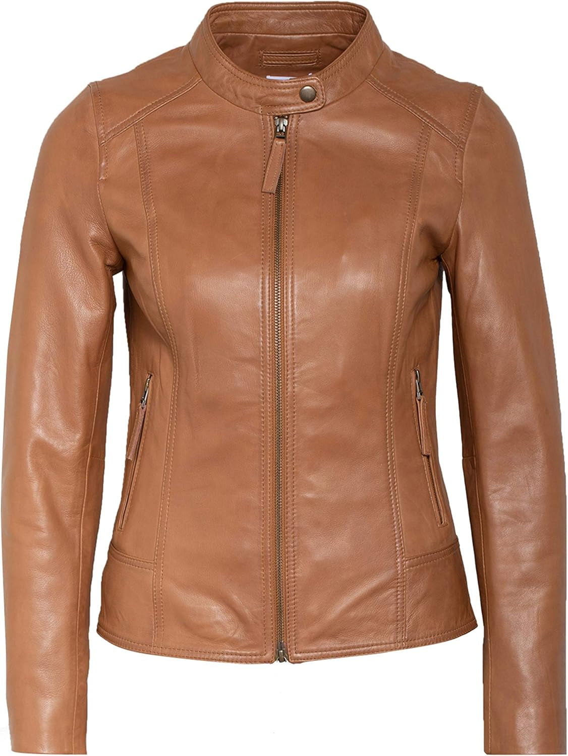Womens Leather Jacket Bomber Motorcycle Biker Real Lambskin Leather Jacket for Womens