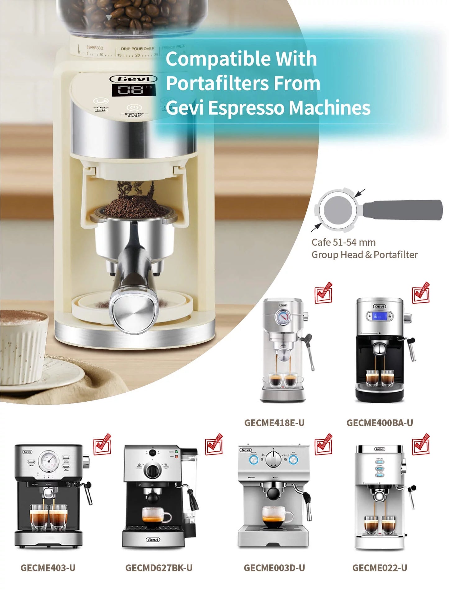 Burr Coffee Grinder Adjustable Burr Mill with 35 Precise Grind Settings,Beige