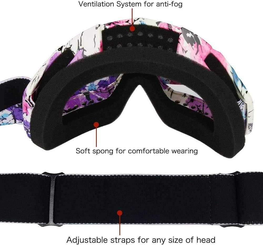 Motocross Motorcycle Goggles Bike off Road Racing Goggle Anti-Scratch Dustproof Bendable UV400