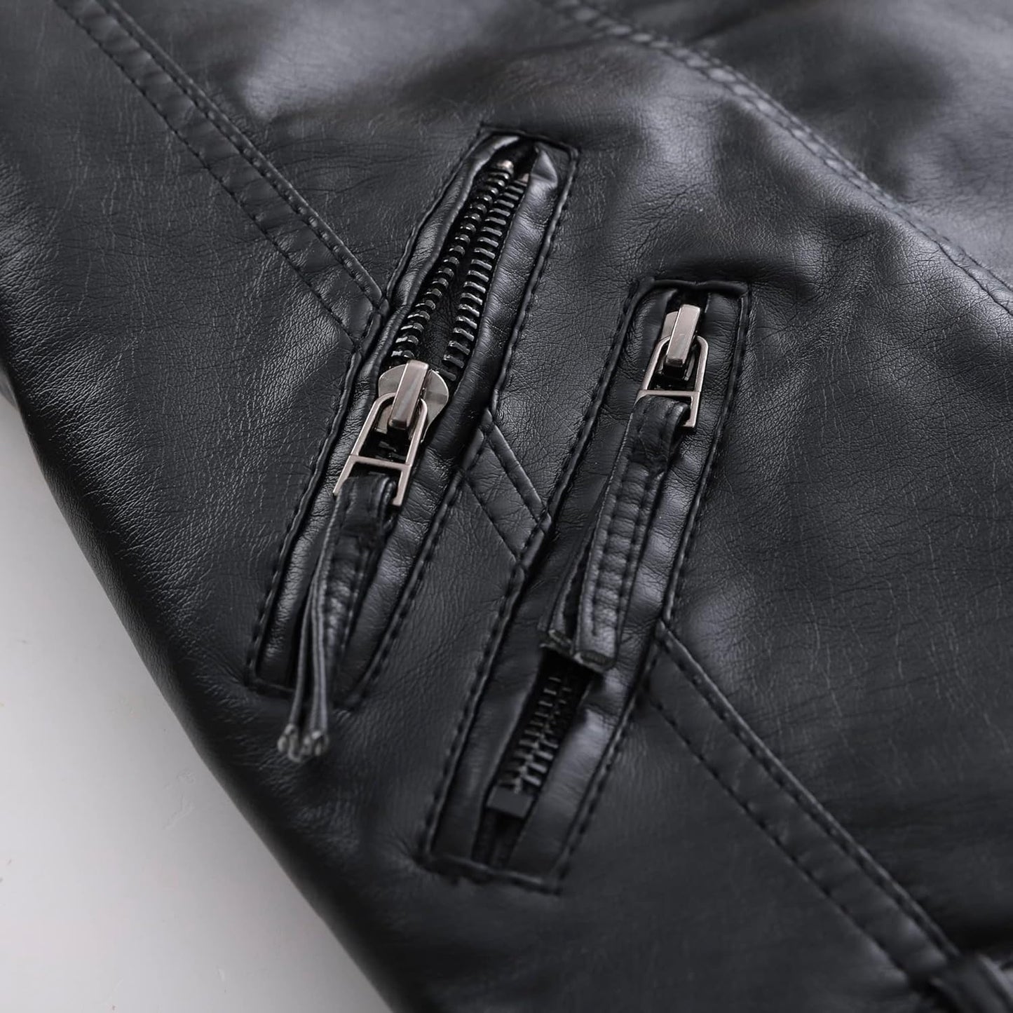 Boys Spring Faux Leather Moto Jackets Kids Zipper Fall Coats Outerwear