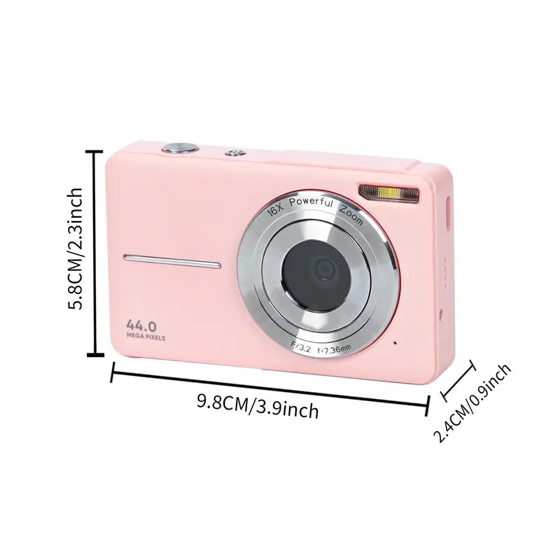 44MP Photo & 16X Digital Zoom Digital Camera for Summer, 1080P Digital USB Charging Cameras with 32GB Memory Card, Suitable for Camera Novices, Digital Camera for Photos, Easy Operation & Portable Camera, Back to School Gifts