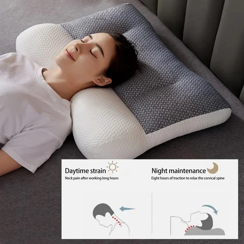 "Ultimate Comfort: Super Ergonomic Orthopedic Cervical Contour Pillow for All Sleep Positions - Relieve Neck and Shoulder Pain!"