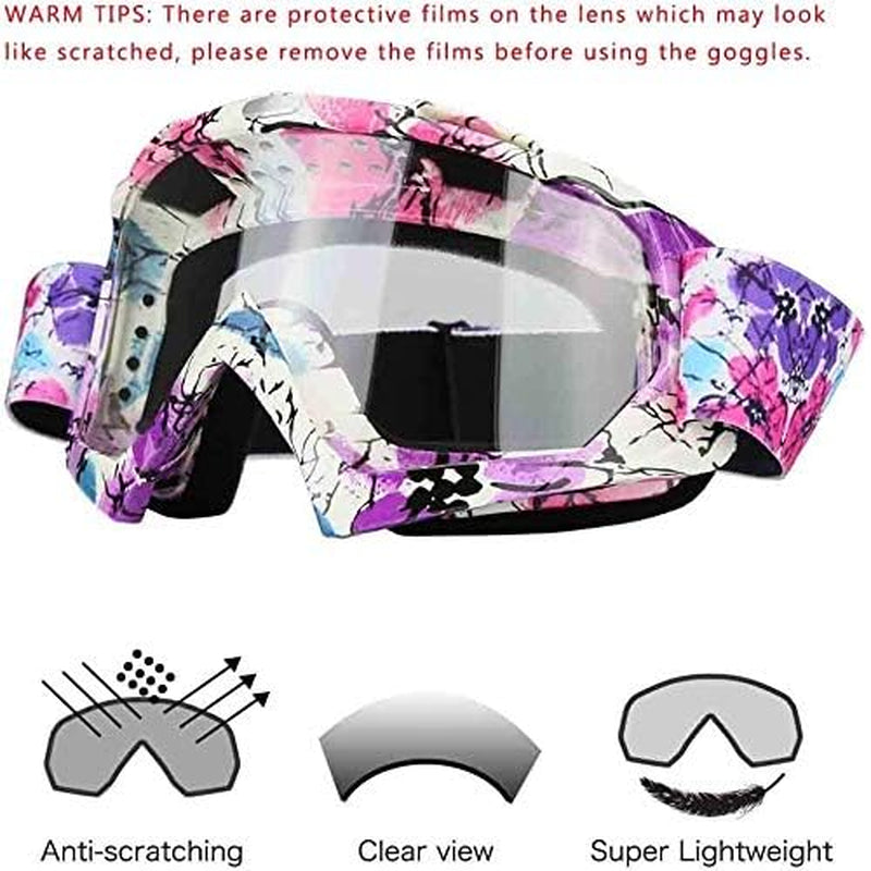 Motocross Motorcycle Goggles Bike off Road Racing Goggle Anti-Scratch Dustproof Bendable UV400
