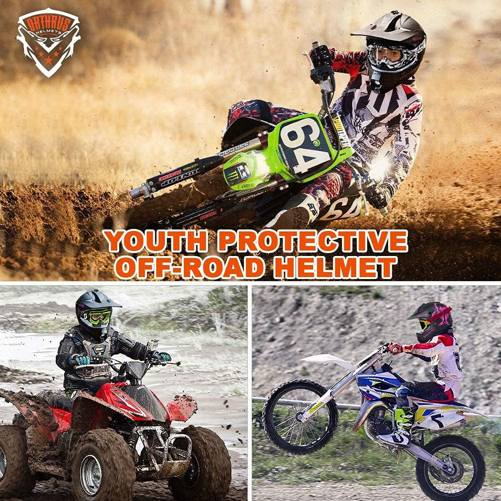 DOT Certified Adult & Youth Helmet for Dirt Bike ATV Motocross Offroad Motorcycle Bike(Bio-Pink,L)