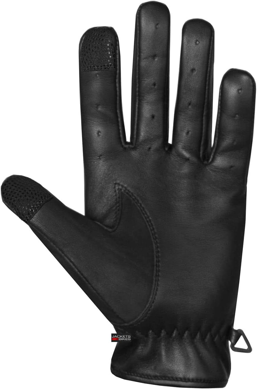 Mens Transporter Genuine Lambskin Aniline Leather Driving Gloves Ventilated