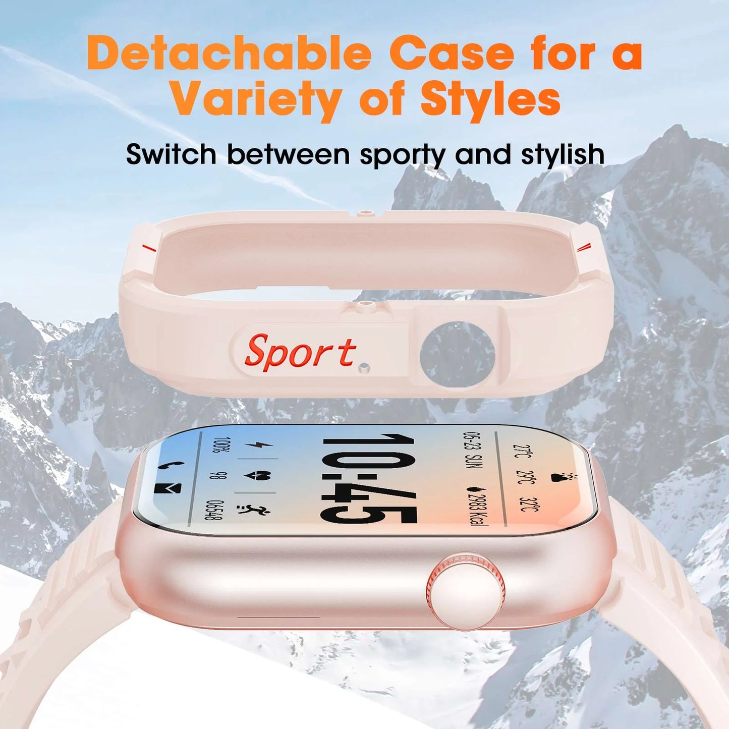1.85 Inch Smart Watch for Women, Pink