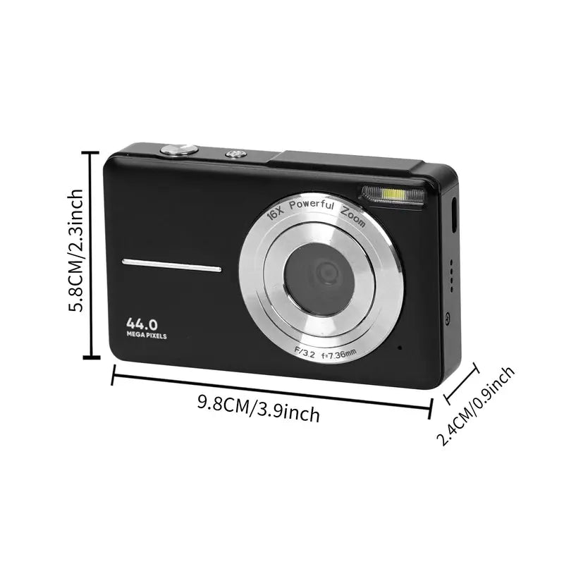 44MP Photo & 16X Digital Zoom Digital Camera for Summer, 1080P Digital USB Charging Cameras with 32GB Memory Card, Suitable for Camera Novices, Digital Camera for Photos, Easy Operation & Portable Camera, Back to School Gifts