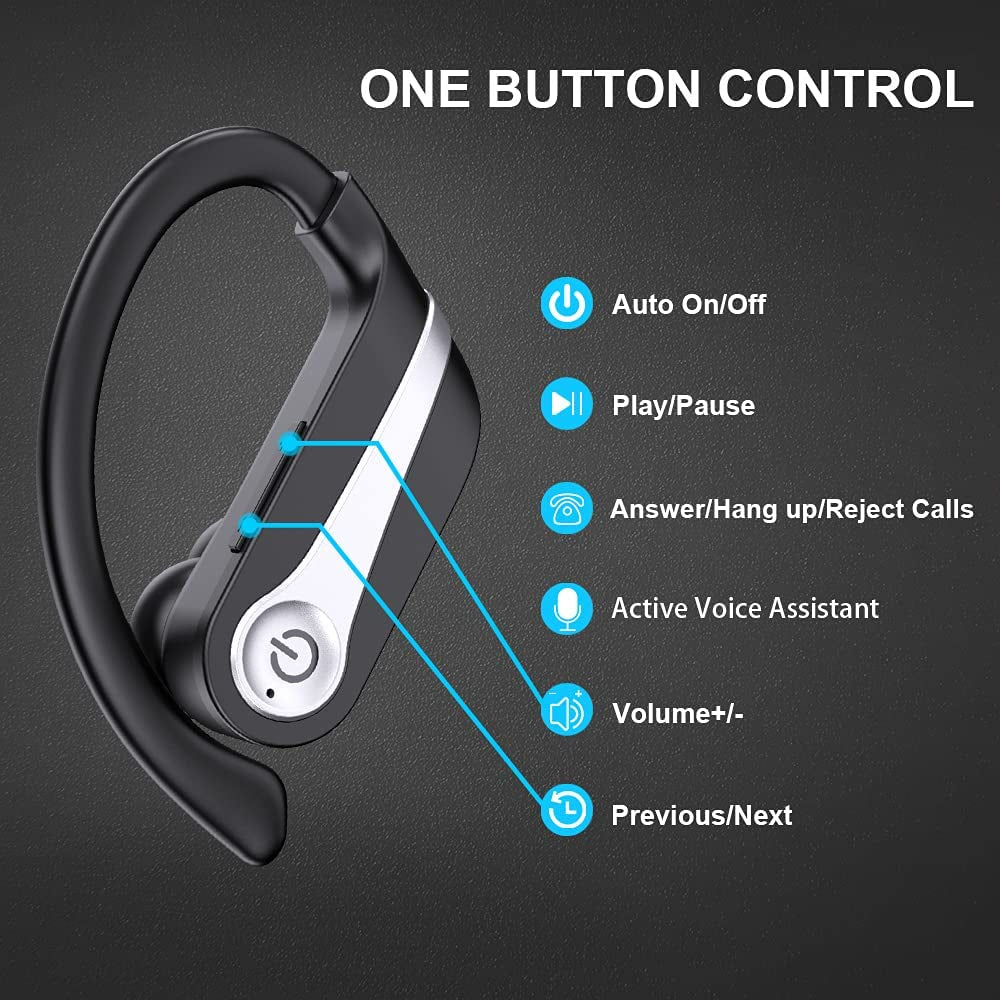 Wireless Earbuds, Bluetooth 5.1 Headphones Sport Wireless Earphones in Ear Noise Cancelling Earbuds with Mic Deep Bass Sport Earhooks IP7 Waterproof 40H Playtime Headset for Running Sport Gym-New Ver.