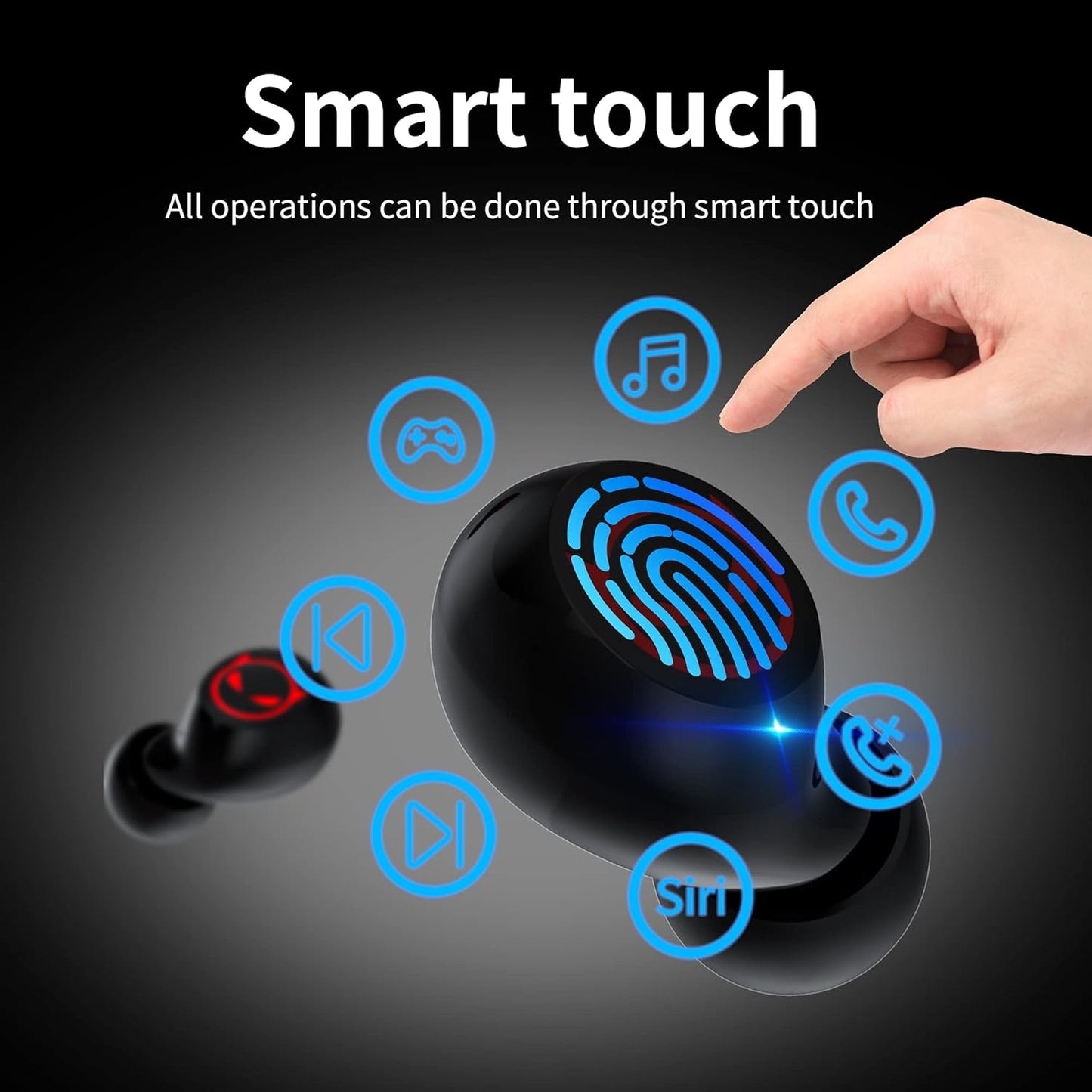 Ture Wireless Earbuds Gaming Bluetooth Earbuds Touch Control In-Ear Headphones with Charging Case Noise Reduction 36H Playtime Kids Earphones,No Delay Sports Earbuds for Iphone/Android