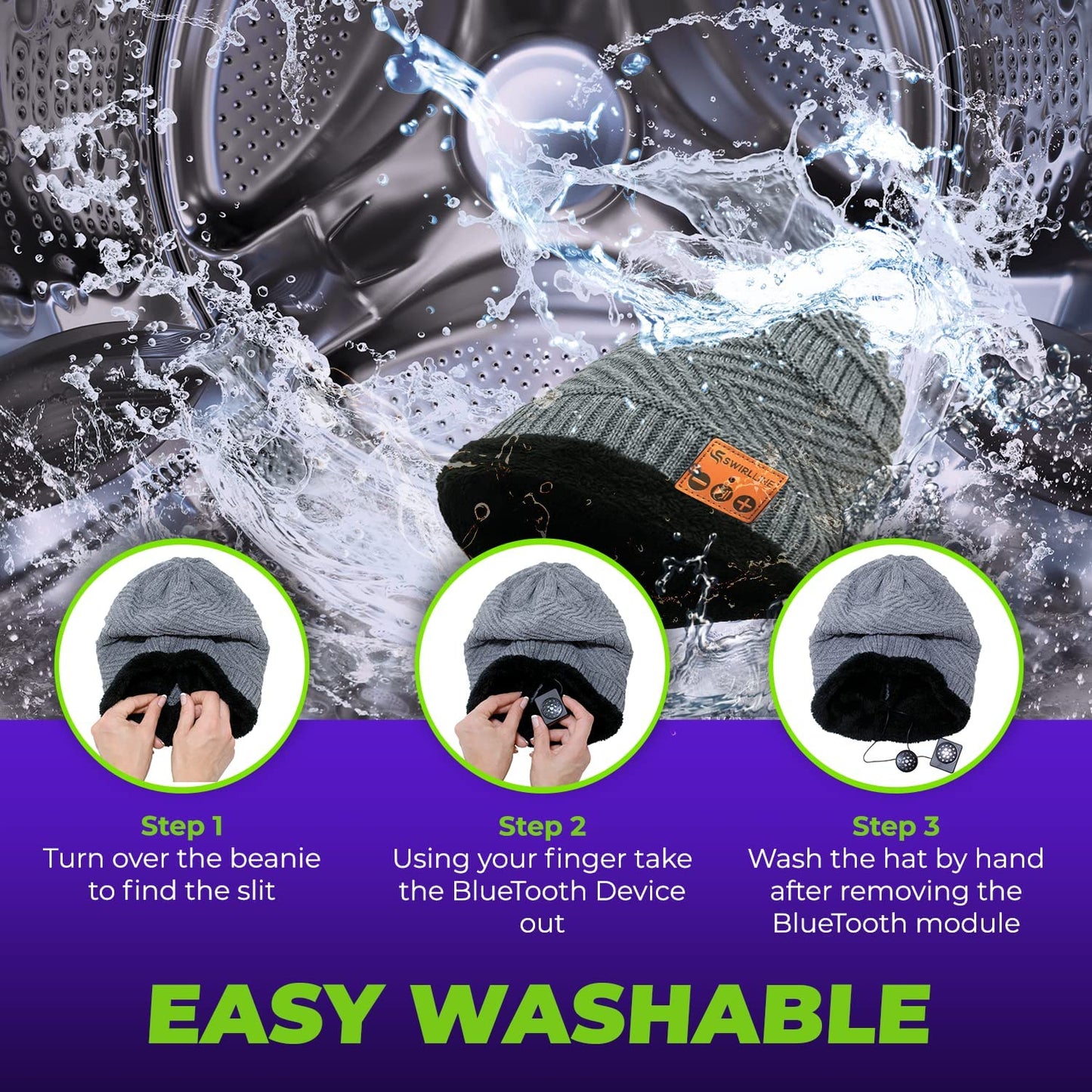 Wireless Beanie - Wireless Headphones Hat and Scarf Set for Winter Outdoor Men Women Warm Knitted Music Hat with Backpack - Built-In Microphone
