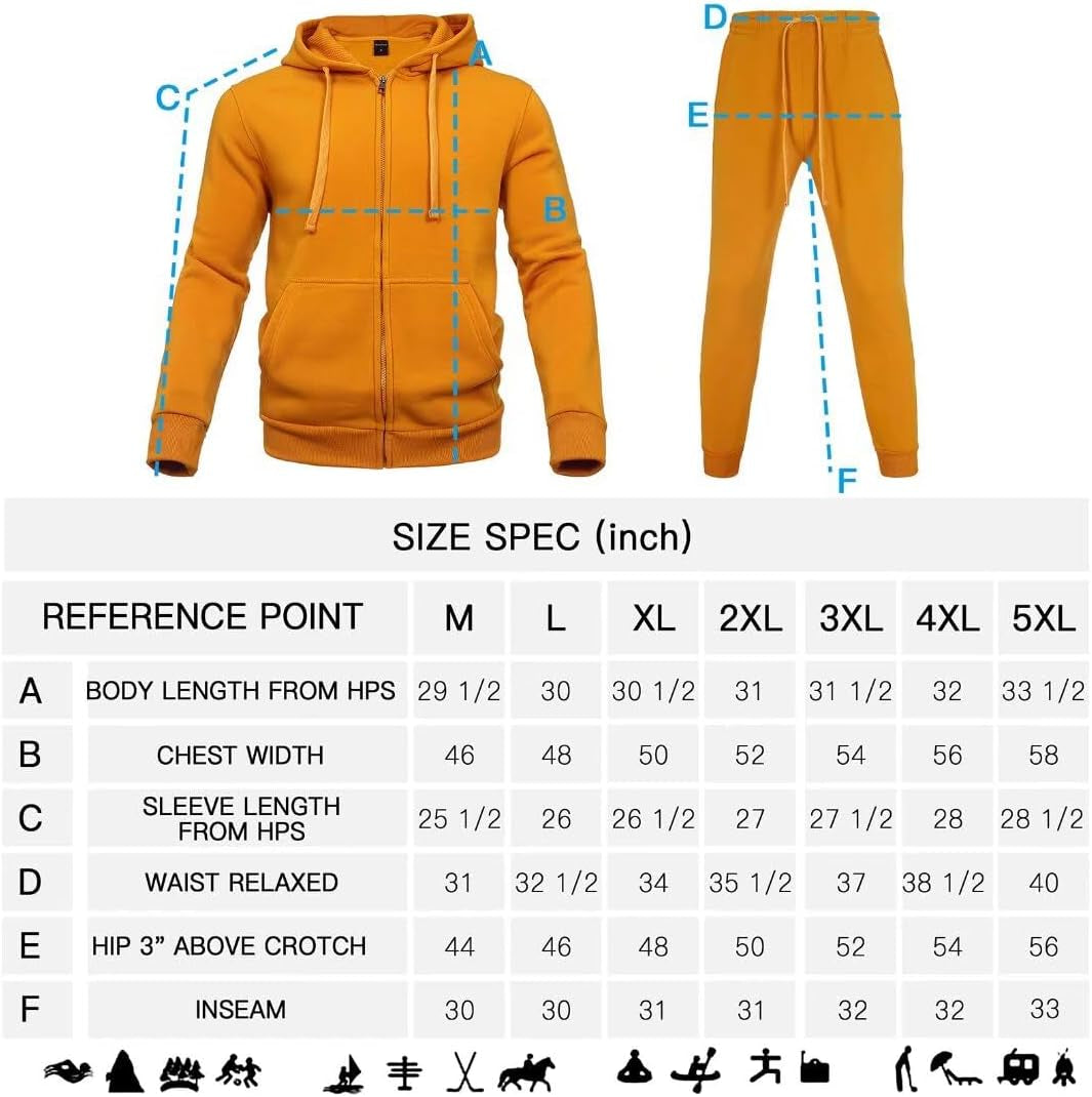 Tracksuit Mens, Track Jackets and Pants 2 Piece Outfit
