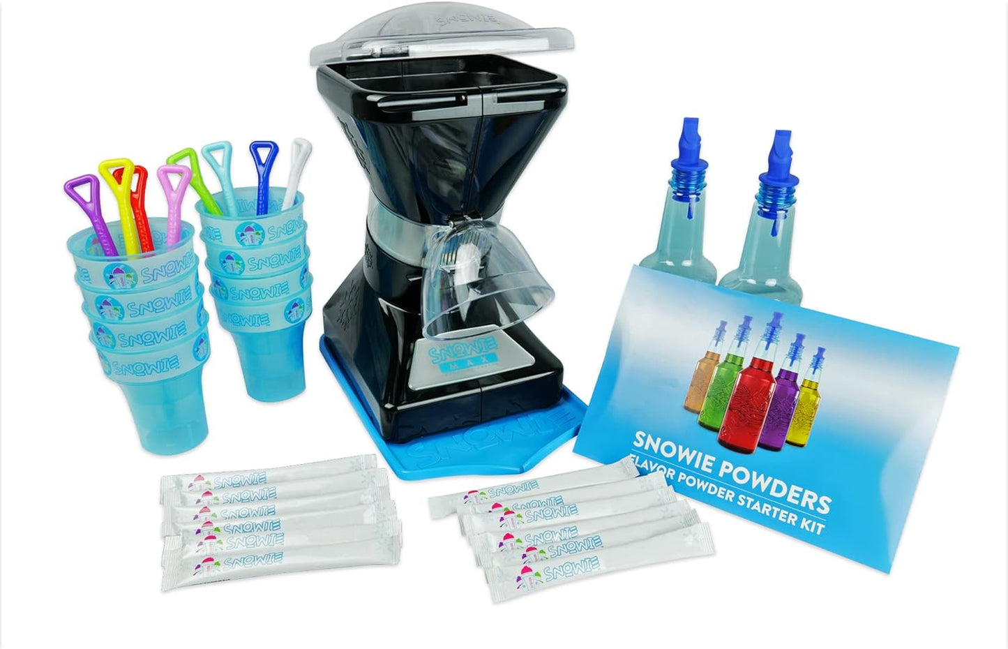 Treat to the max with the Little Max Snow Cone Machine- Summer fun year round! -Premium Shaved Ice Maker, with Powder Sticks Syrup Mix, Entrepreneur Kit