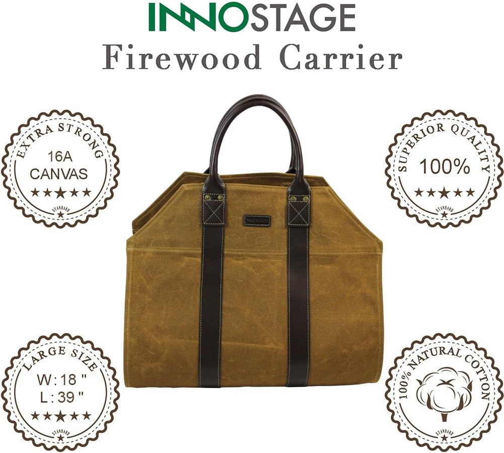 "π₯ Carry Your Firewood in Style! π²β¨ Check out our Waxed Canvas Log Tote Bag - Perfect for Indoor & Outdoor Adventures! ποΈπ₯ #FirewoodCarrier #CampingEssentials"