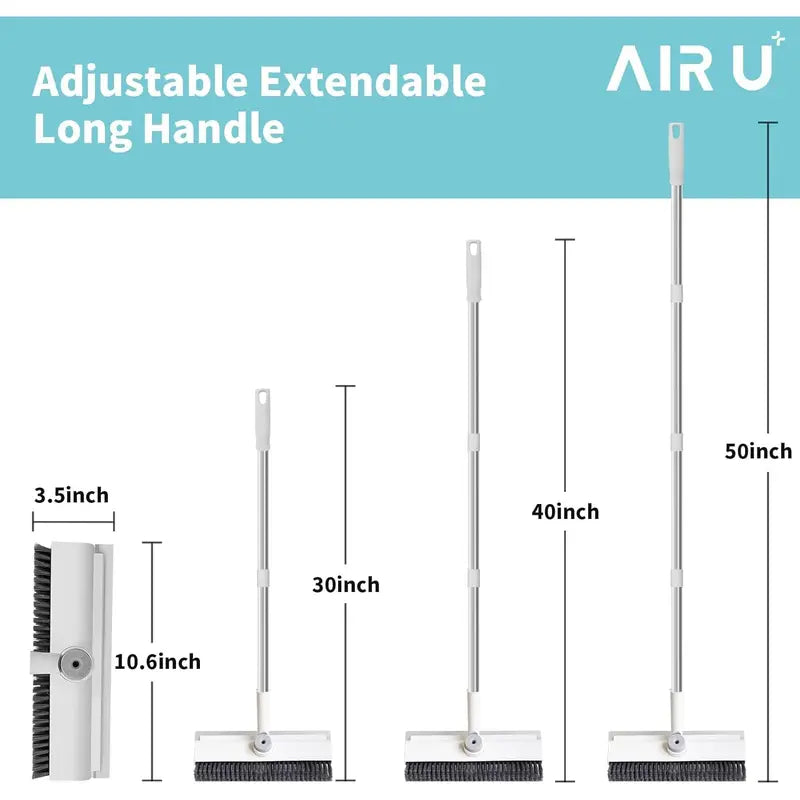 Floor Scrub Brush with Long Handle, Cleaning Brush,3 in 1 Scrape and Heavy-Duty Stiff Bristle Scrubber Brush for Cleaning Shower Bathroom, Patio, Garage, Kitchen, Wall and Deck,Mother'S Day Gift