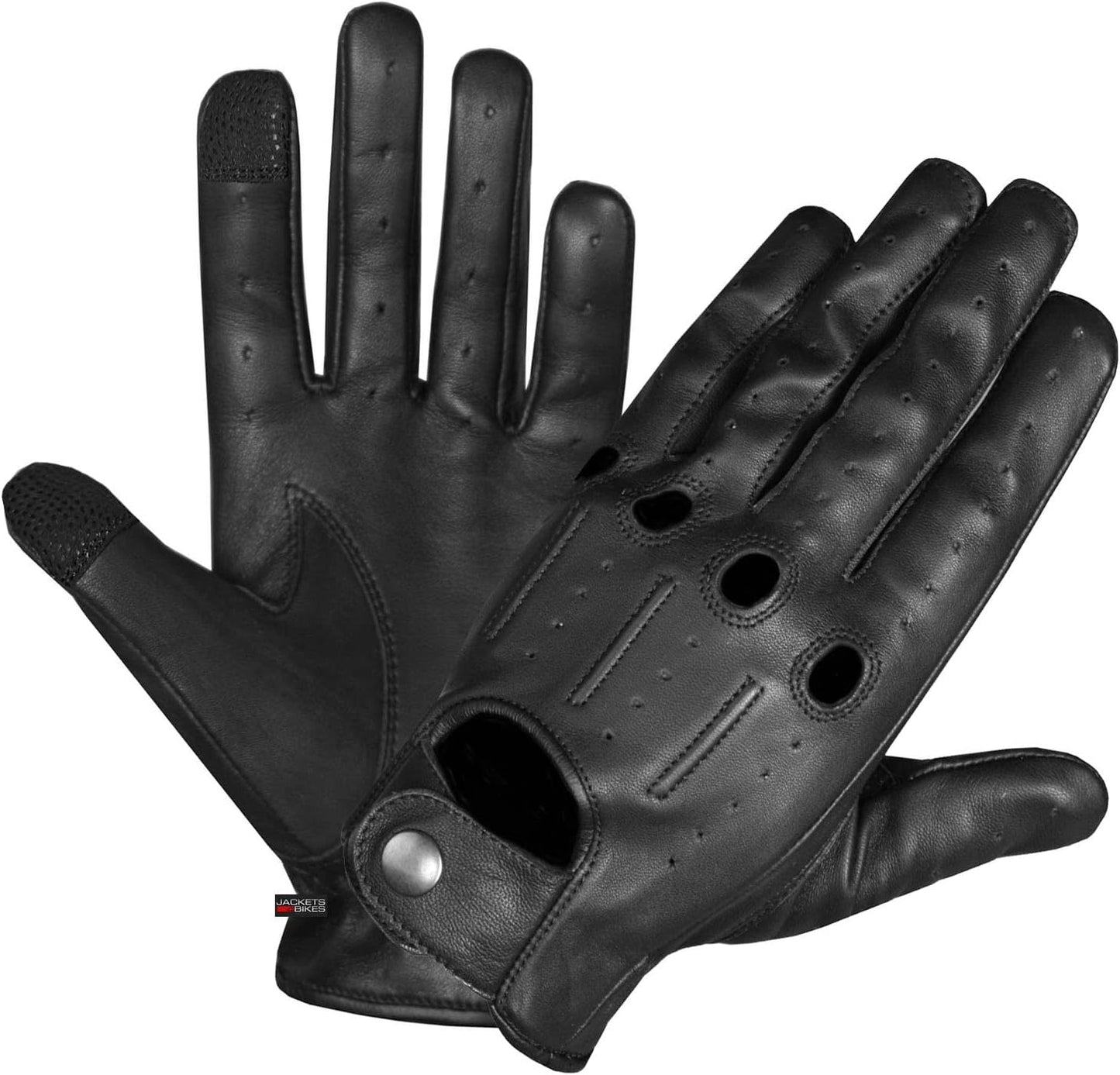 Mens Transporter Genuine Lambskin Aniline Leather Driving Gloves Ventilated
