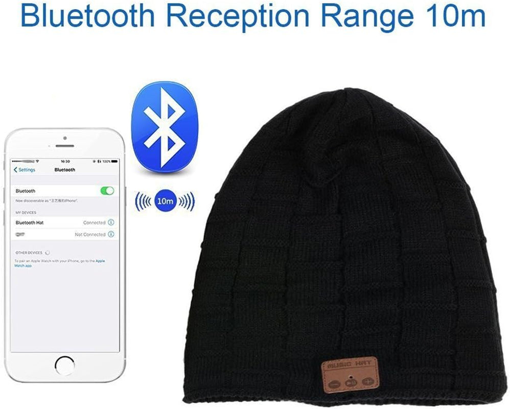 Wireless Music Beanie Hat Winter Soft Warm Knit Cap with Stereo Headset Speaker Mic Hands-Free for Men Women Outdoor Sports
