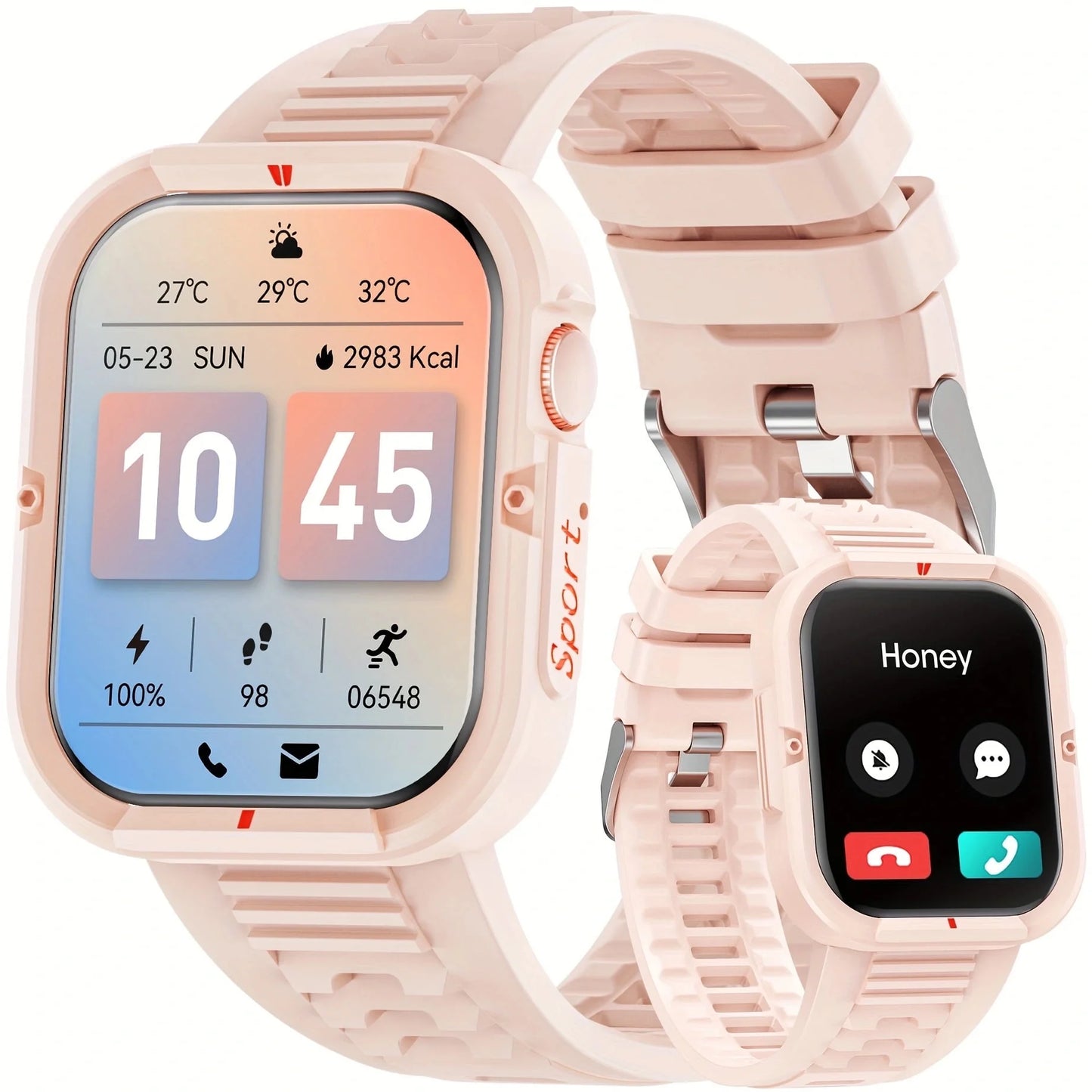 1.85 Inch Smart Watch for Women, Pink