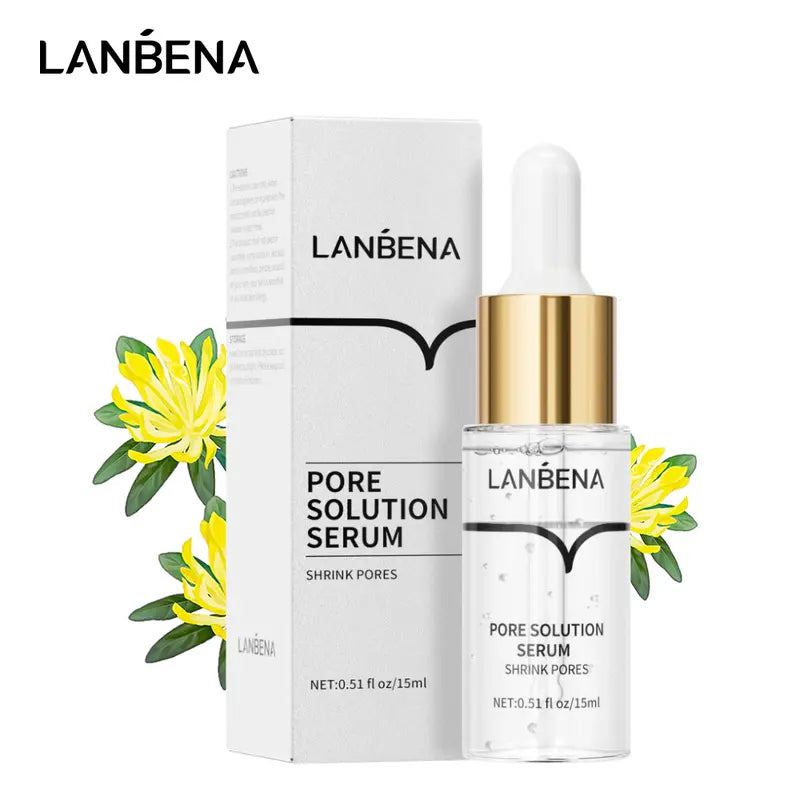 LANBENA Pore Skin Care Serum Facial Essence for Shrinking Pores Dry Skin Sensitive Skin Alcohol Free Flower Moisturize Smooth Delicate Firming Skin Repair Comfort Moisturizer Moisture Hydrate