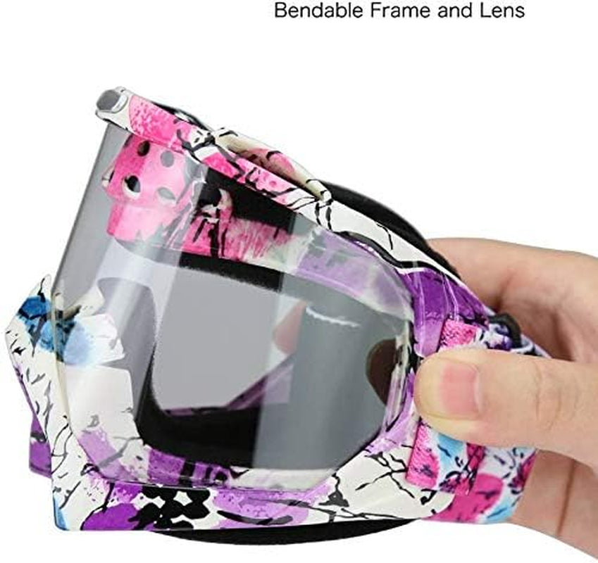 Motocross Motorcycle Goggles Bike off Road Racing Goggle Anti-Scratch Dustproof Bendable UV400