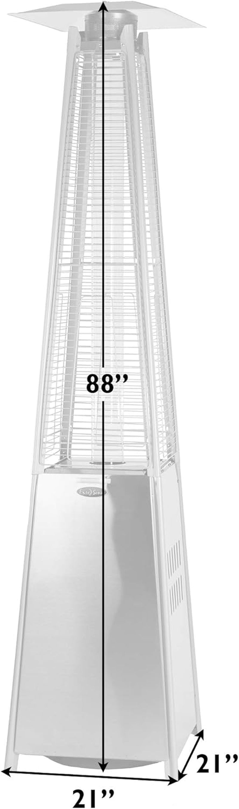Resort Model 40,000 BTU Pyramid Glass-Tube Flame Patio Heater in Matte-Mocha Finish (Propane)