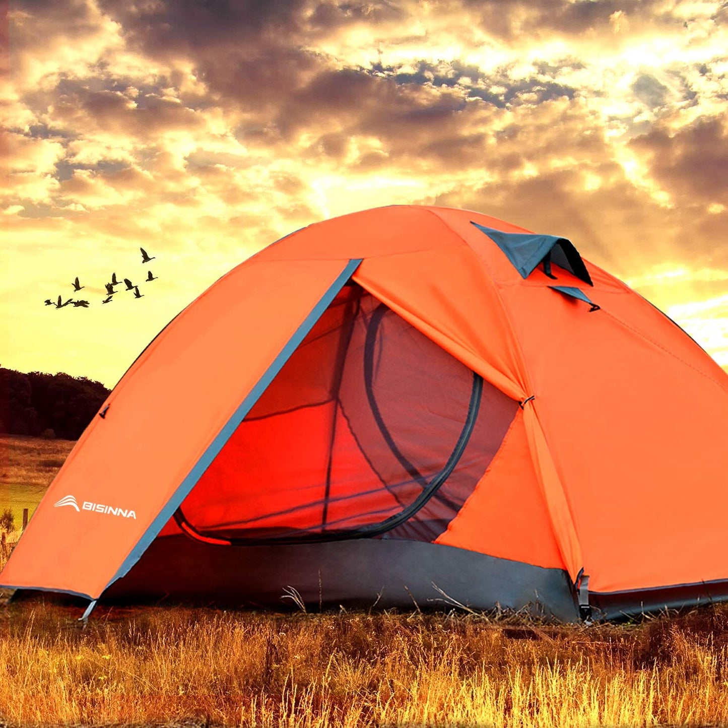 "Ultimate 2-4 Person Lightweight Camping Tent - Waterproof, Windproof, Easy Setup with Double Doors - Perfect for Family Adventures, Hiking, and Travel!"
