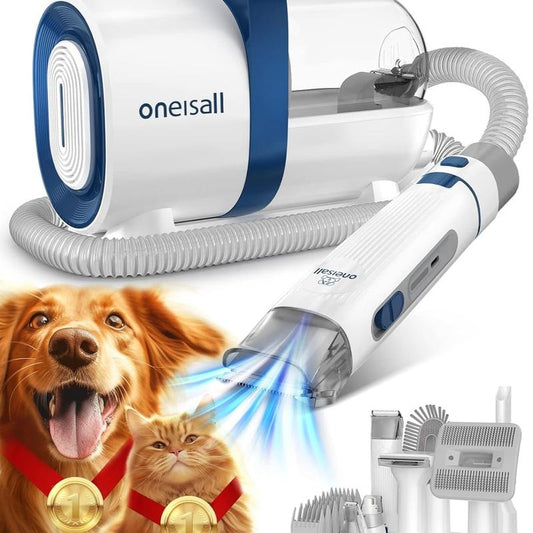 Transform Your Pet's Grooming Routine with the Oneisall Dog Hair Vacuum & Grooming Kit - Complete with Clipper, Nail Grinder, and 7 Essential Tools!