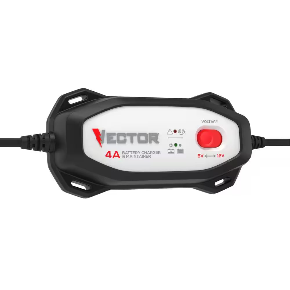 Reliable 4 Amp Battery Charger and Maintainer for 6V/12V Lead Acid Batteries
