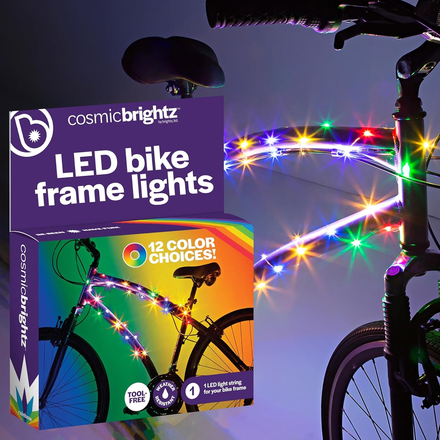 "Light Up Your Ride! 🚴‍♂️✨ Transform your bike with our Cosmic LED Frame Rope Light - 6.5ft of vibrant fun! Perfect for kids, teens, & adults. Stay safe & stylish on every adventure! 💡🌈 #BikeLife #LEDLights"
