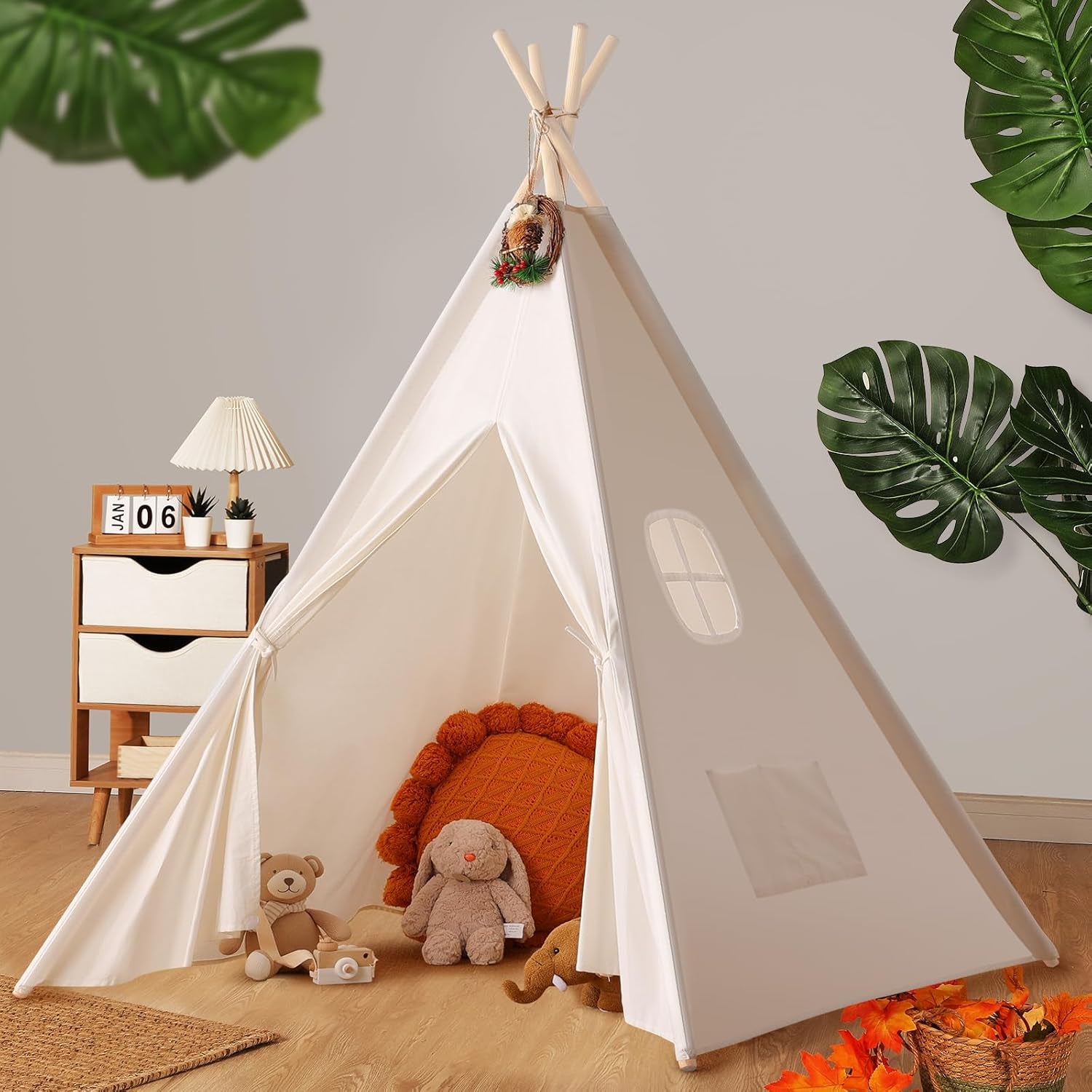 "✨ Adventure Awaits! 🌟 Let your little ones explore with our Natural Canvas Teepee Tent! Perfect for indoor & outdoor fun! 🏕️🎉 #KidsPlay #ToysForKids #TeeepeeTent"