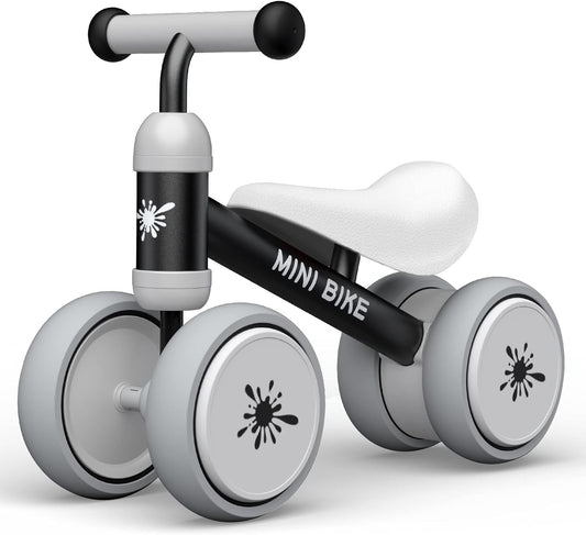 Baby Balance Bikes for 1 Year Old Boy Girl, Best First Birthday Gifts for Toddler from Standing to Running, Riding Toys for 1+ Years Old, No Pedal Infant 4 Wheels Baby Bicycle
