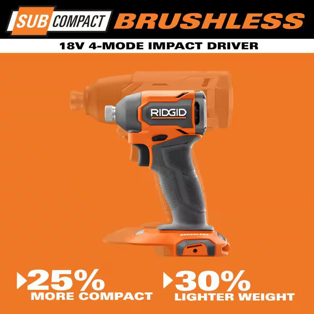 Power Up Your Projects with the 18V Subcompact Brushless Cordless Impact Driver Kit - Complete with 2.0 Ah Battery, Charger, and Tool Bag!