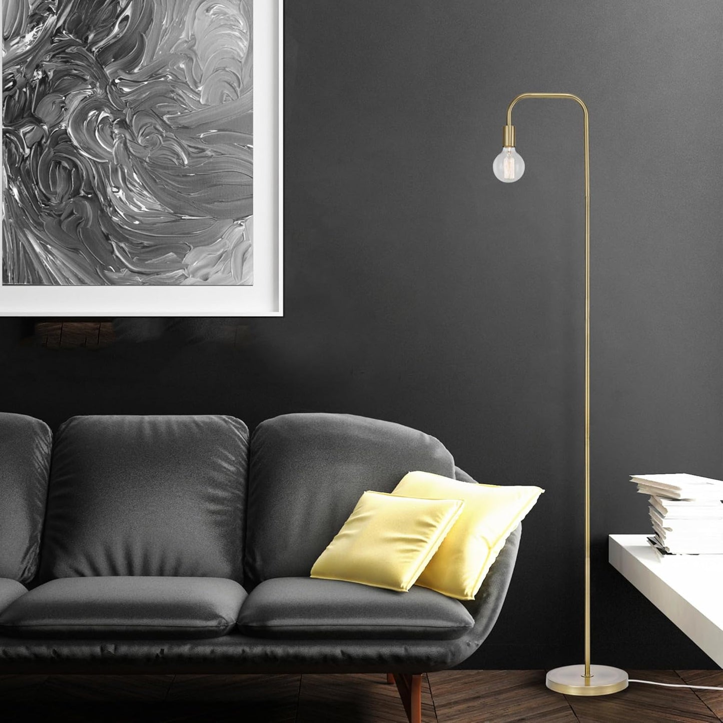 ✨ Illuminate your space with the stunning 70" Matte Brass Holden Floor Lamp! 💡 Featuring a convenient in-line foot switch for easy on/off. Perfect for any room! #HomeDecor #Lighting #InteriorDesign