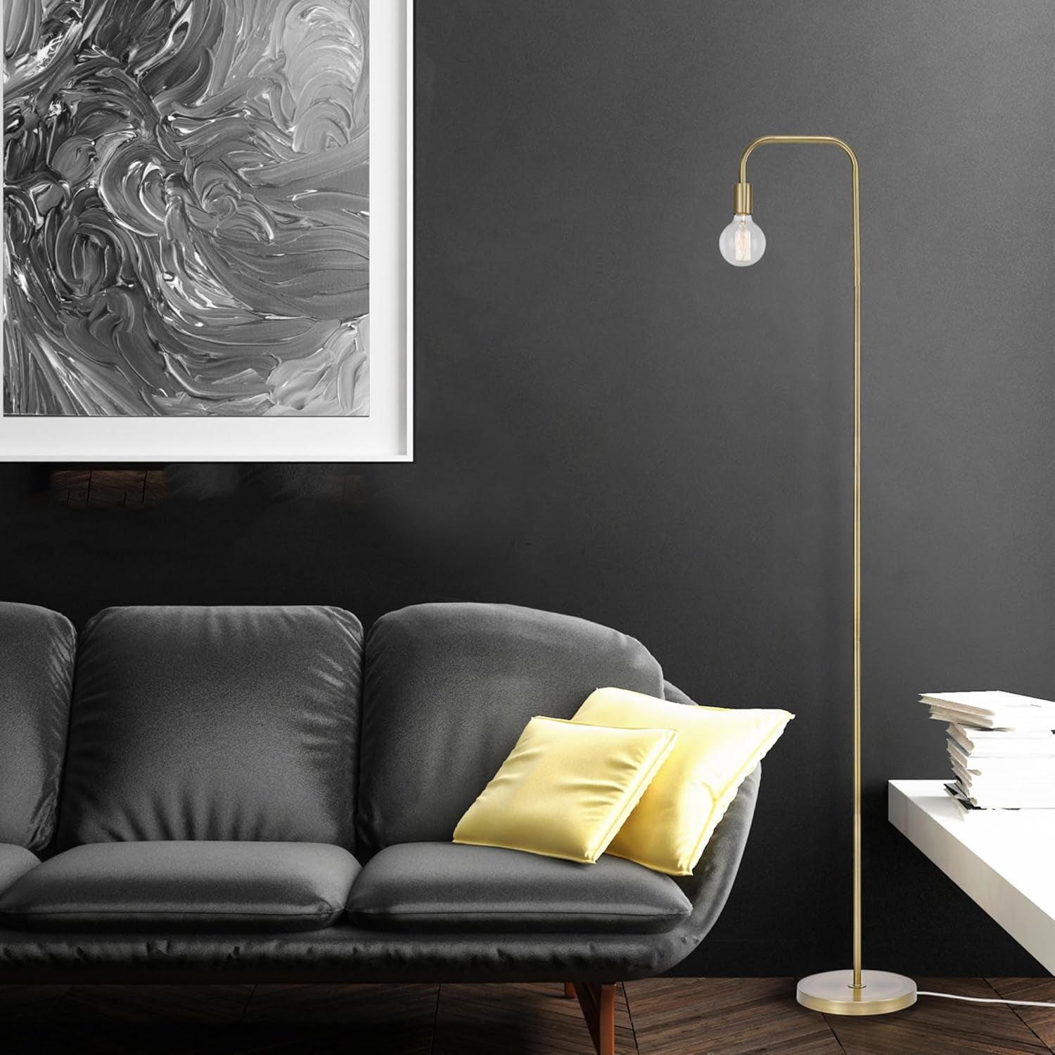 ✨ Illuminate your space with the stunning 70" Matte Brass Holden Floor Lamp! 💡 Featuring a convenient in-line foot switch for easy on/off. Perfect for any room! #HomeDecor #Lighting #InteriorDesign